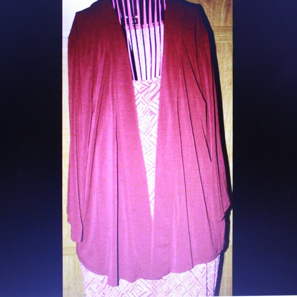 White Stag Women's Dress & Jacket Maroon Print Sz 1X 18/20 - Picture 1 of 6